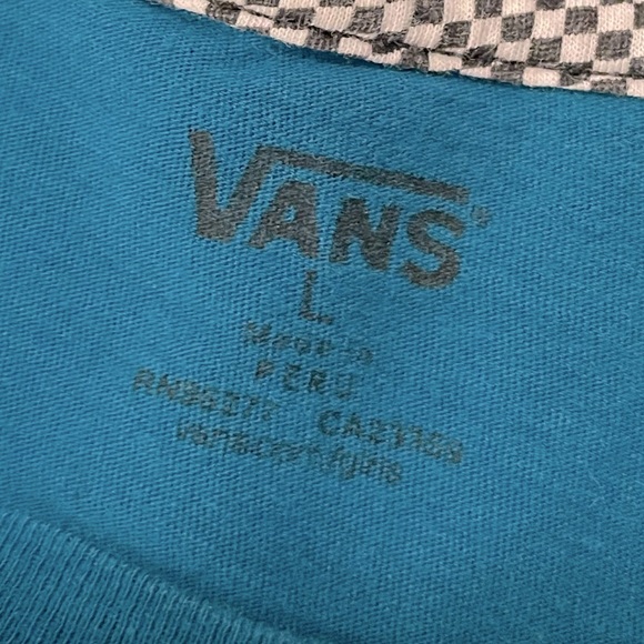 Vans Teal with Black Print Short Sleeve T-shirt, size L - Picture 3 of 4